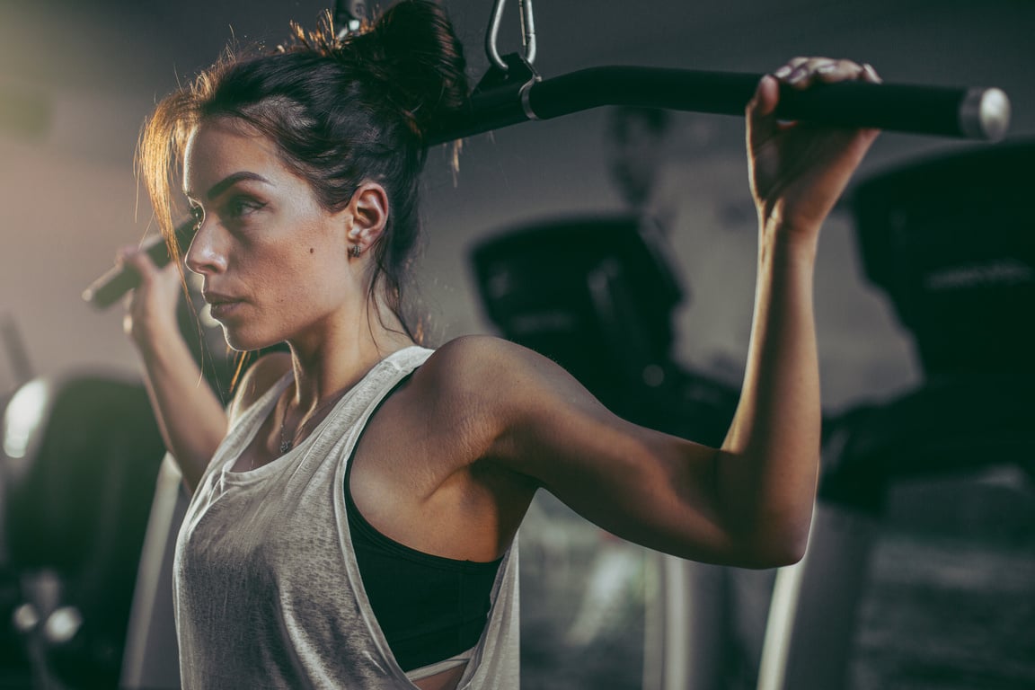 Young woman in gym